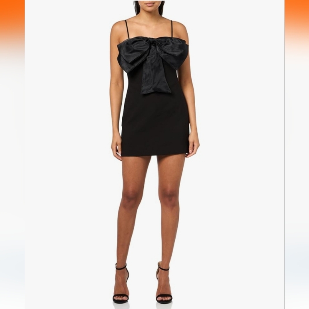 LIKELY Black Zilla Bow Mini Dress Size 8 NWT